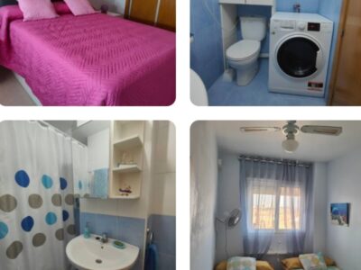 Alquilo apartamento de dos dormitorios en el Puerto de Mazarrón. Urbanización con piscina, plaza de garaje, enfrente de la playa